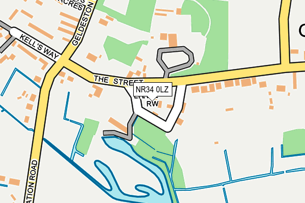 NR34 0LZ map - OS OpenMap – Local (Ordnance Survey)