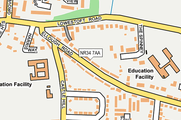 NR34 7AA map - OS OpenMap – Local (Ordnance Survey)
