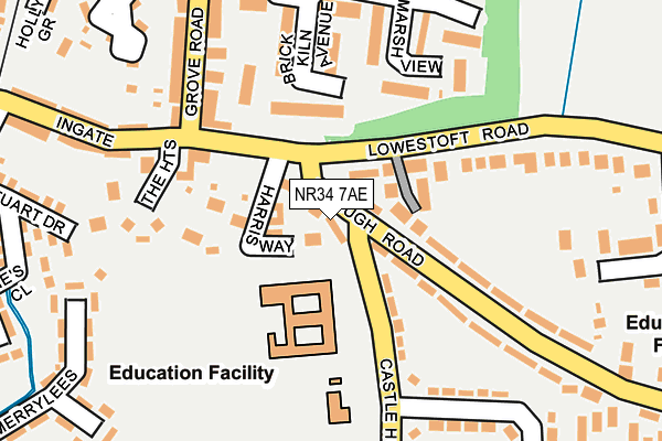 NR34 7AE map - OS OpenMap – Local (Ordnance Survey)