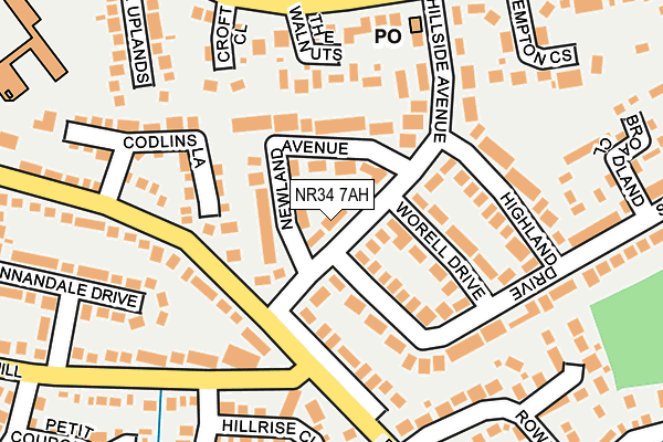NR34 7AH map - OS OpenMap – Local (Ordnance Survey)
