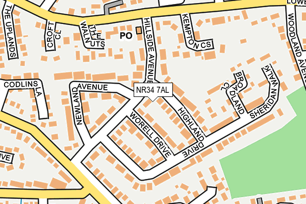 NR34 7AL map - OS OpenMap – Local (Ordnance Survey)