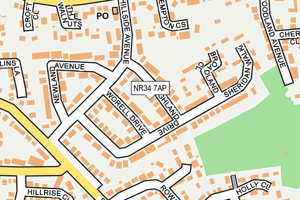 NR34 7AP map - OS OpenMap – Local (Ordnance Survey)