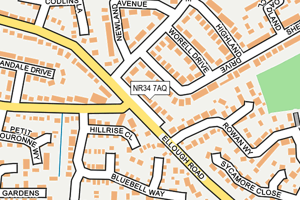 NR34 7AQ map - OS OpenMap – Local (Ordnance Survey)