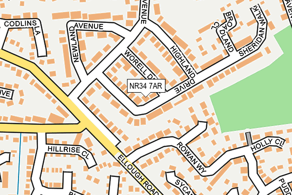 NR34 7AR map - OS OpenMap – Local (Ordnance Survey)