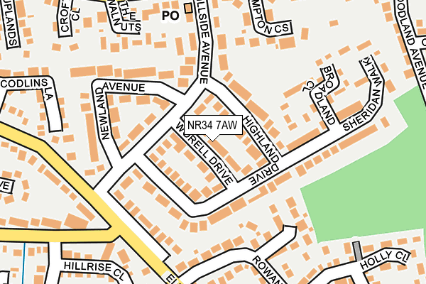 NR34 7AW map - OS OpenMap – Local (Ordnance Survey)