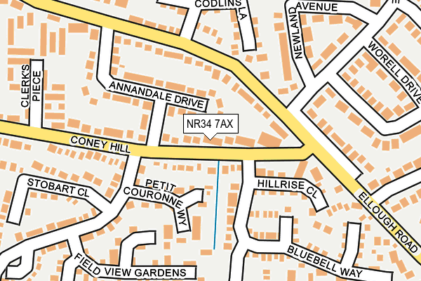 NR34 7AX map - OS OpenMap – Local (Ordnance Survey)