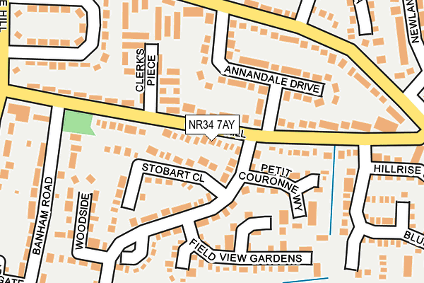 NR34 7AY map - OS OpenMap – Local (Ordnance Survey)