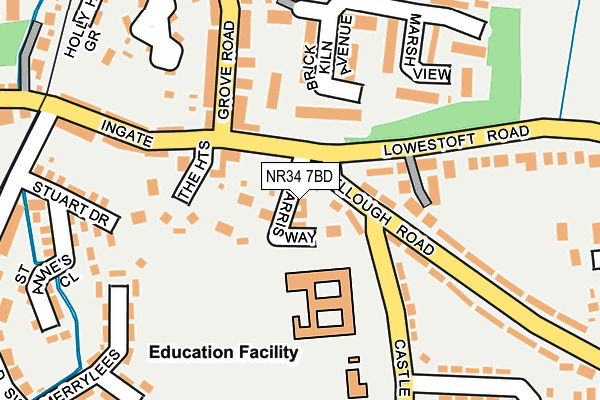 NR34 7BD map - OS OpenMap – Local (Ordnance Survey)