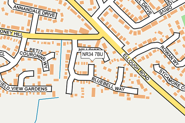 NR34 7BU map - OS OpenMap – Local (Ordnance Survey)