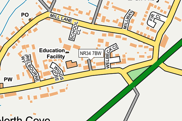 NR34 7BW map - OS OpenMap – Local (Ordnance Survey)
