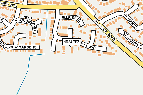 NR34 7BZ map - OS OpenMap – Local (Ordnance Survey)