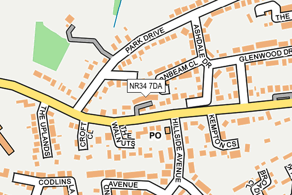 NR34 7DA map - OS OpenMap – Local (Ordnance Survey)