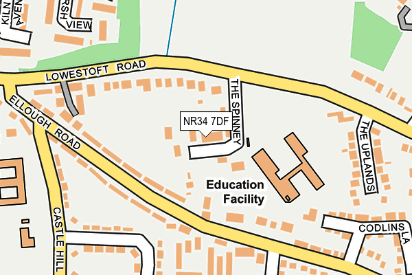 NR34 7DF map - OS OpenMap – Local (Ordnance Survey)
