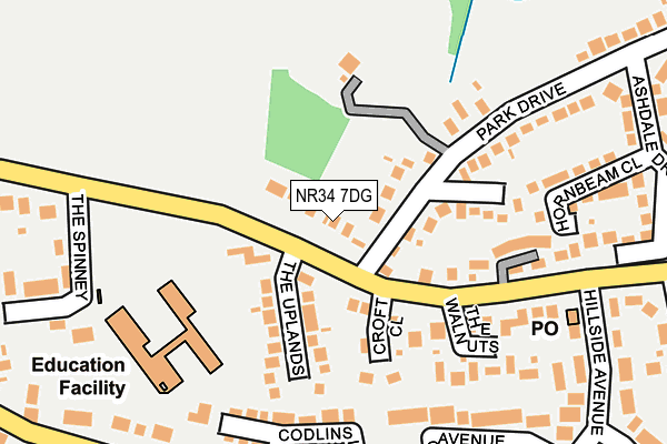 NR34 7DG map - OS OpenMap – Local (Ordnance Survey)