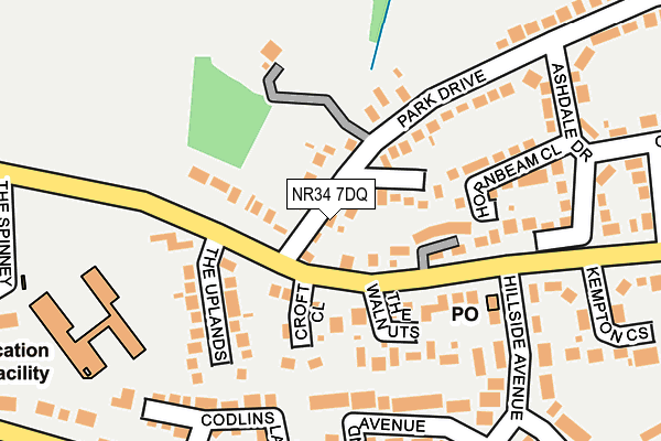 NR34 7DQ map - OS OpenMap – Local (Ordnance Survey)