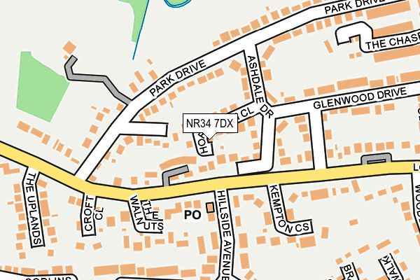 NR34 7DX map - OS OpenMap – Local (Ordnance Survey)