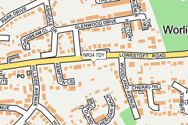 NR34 7DY map - OS OpenMap – Local (Ordnance Survey)
