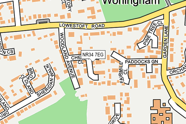 NR34 7EG map - OS OpenMap – Local (Ordnance Survey)