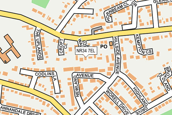 NR34 7EL map - OS OpenMap – Local (Ordnance Survey)