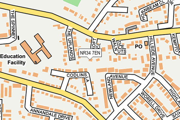 NR34 7EN map - OS OpenMap – Local (Ordnance Survey)