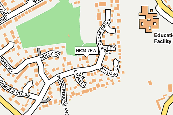 NR34 7EW map - OS OpenMap – Local (Ordnance Survey)