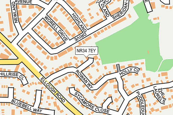NR34 7EY map - OS OpenMap – Local (Ordnance Survey)