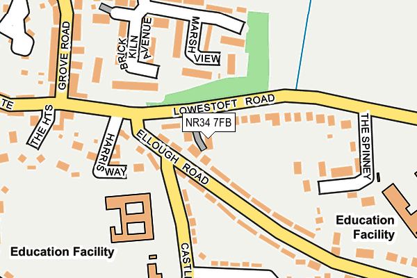 NR34 7FB map - OS OpenMap – Local (Ordnance Survey)
