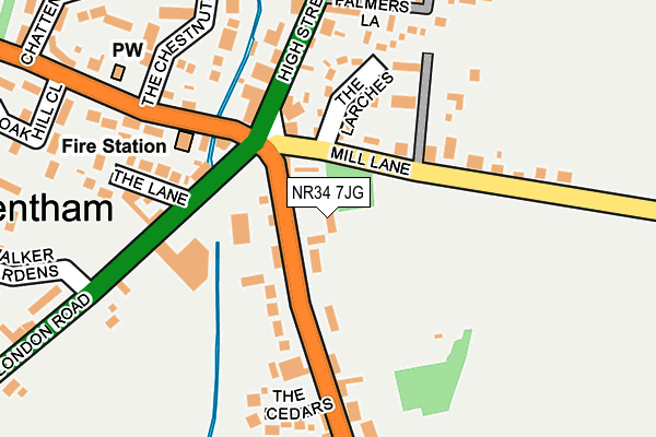 NR34 7JG map - OS OpenMap – Local (Ordnance Survey)