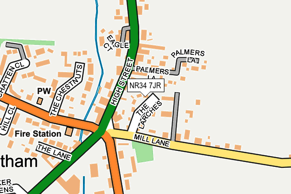 NR34 7JR map - OS OpenMap – Local (Ordnance Survey)