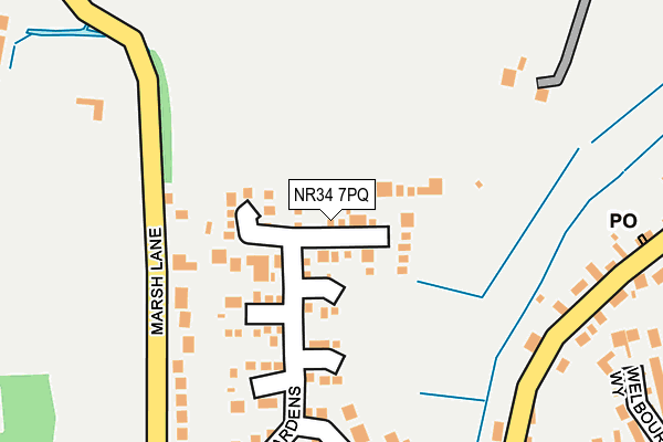 NR34 7PQ map - OS OpenMap – Local (Ordnance Survey)