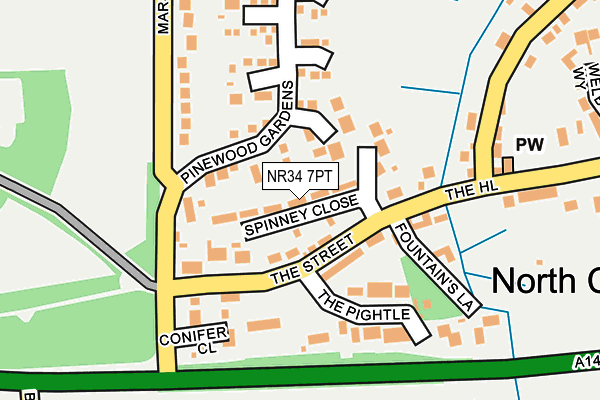 NR34 7PT map - OS OpenMap – Local (Ordnance Survey)