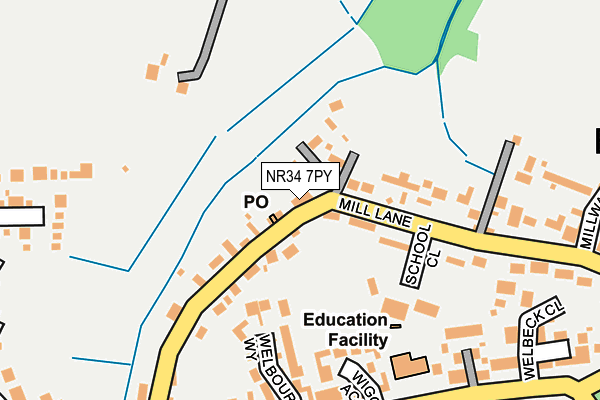 NR34 7PY map - OS OpenMap – Local (Ordnance Survey)