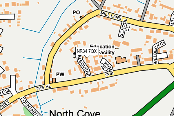 NR34 7QX map - OS OpenMap – Local (Ordnance Survey)