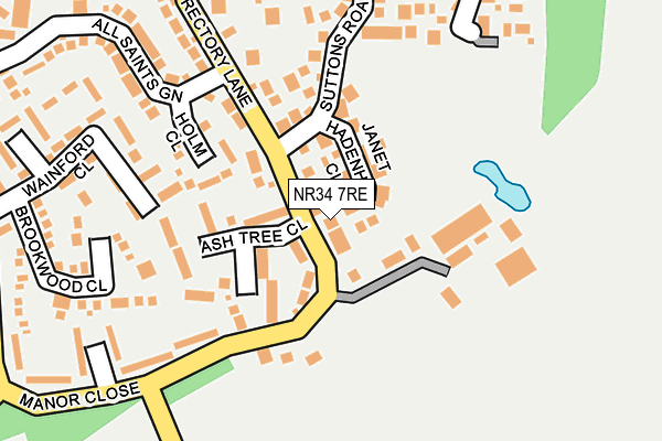 NR34 7RE map - OS OpenMap – Local (Ordnance Survey)