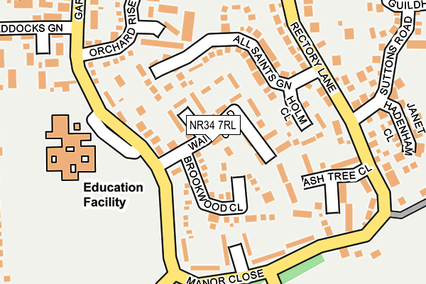 NR34 7RL map - OS OpenMap – Local (Ordnance Survey)