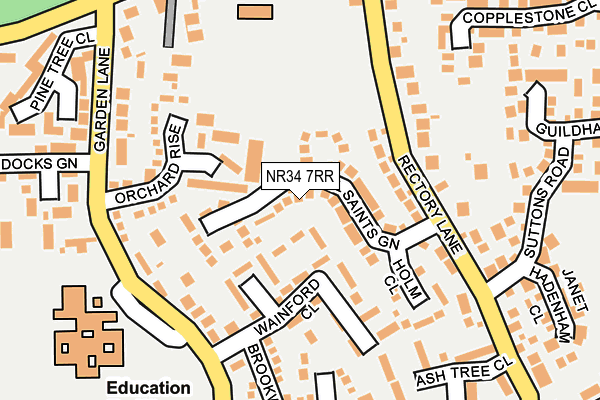 NR34 7RR map - OS OpenMap – Local (Ordnance Survey)