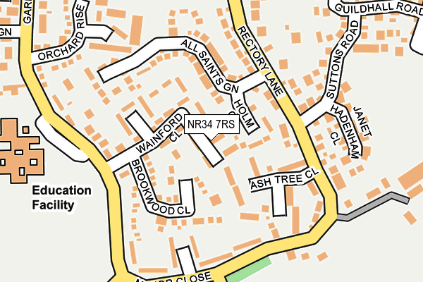NR34 7RS map - OS OpenMap – Local (Ordnance Survey)