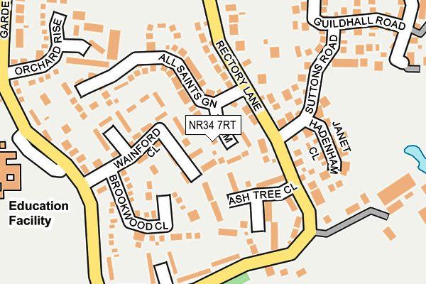 NR34 7RT map - OS OpenMap – Local (Ordnance Survey)