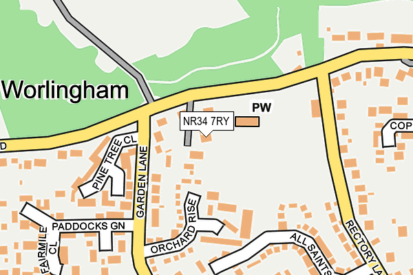 NR34 7RY map - OS OpenMap – Local (Ordnance Survey)