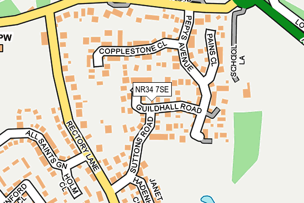 NR34 7SE map - OS OpenMap – Local (Ordnance Survey)