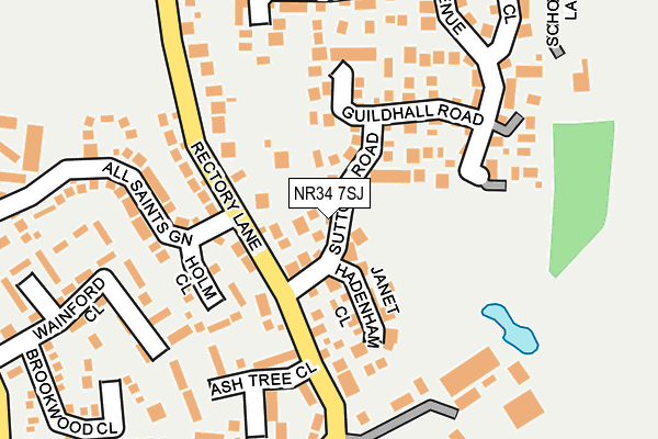 NR34 7SJ map - OS OpenMap – Local (Ordnance Survey)