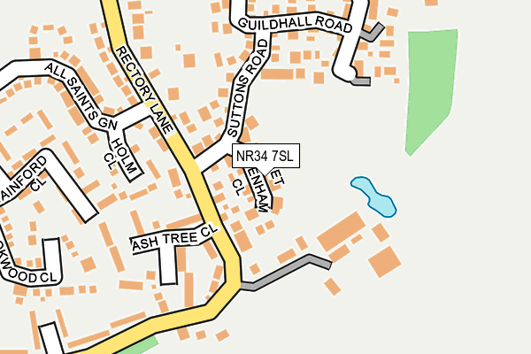 NR34 7SL map - OS OpenMap – Local (Ordnance Survey)