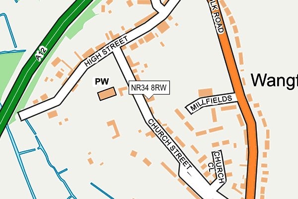 NR34 8RW map - OS OpenMap – Local (Ordnance Survey)
