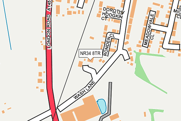 NR34 8TR map - OS OpenMap – Local (Ordnance Survey)