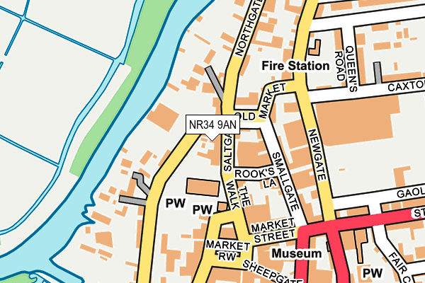 NR34 9AN map - OS OpenMap – Local (Ordnance Survey)