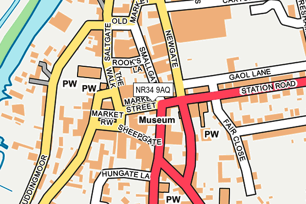NR34 9AQ map - OS OpenMap – Local (Ordnance Survey)