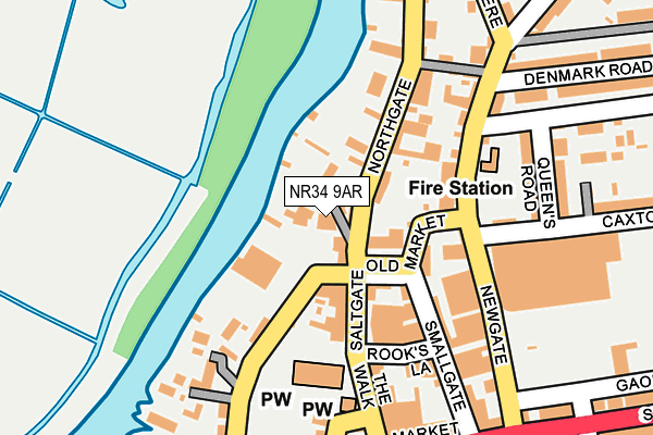NR34 9AR map - OS OpenMap – Local (Ordnance Survey)