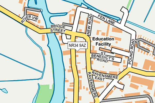NR34 9AZ map - OS OpenMap – Local (Ordnance Survey)