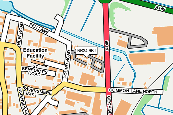 NR34 9BJ map - OS OpenMap – Local (Ordnance Survey)