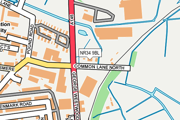NR34 9BL map - OS OpenMap – Local (Ordnance Survey)
